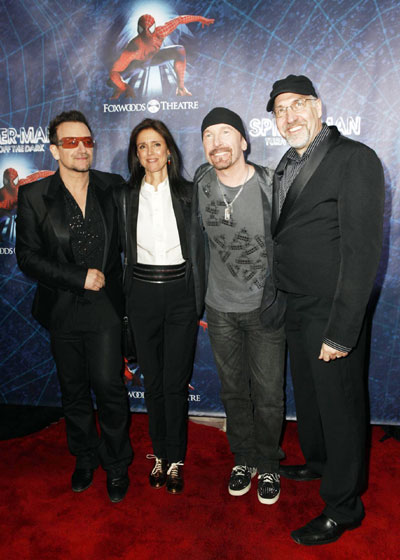 Bono, Taymor all smiles as 'Spider-Man' opens