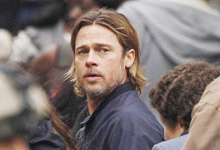 Brad Pitt saves woman on movie set
