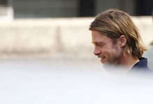 Brad Pitt saves woman on movie set