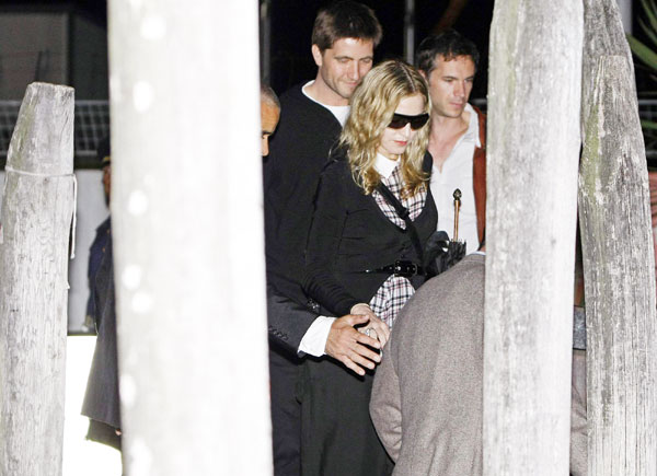Madonna arrives at the venice airport