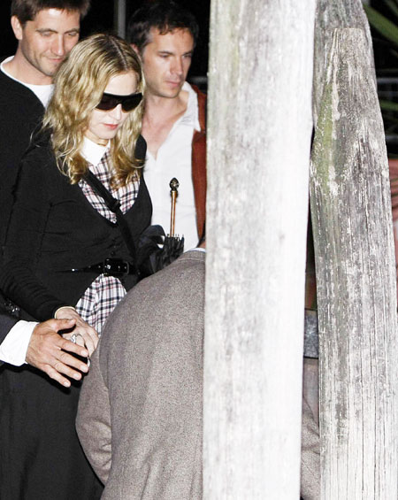Madonna arrives at the venice airport