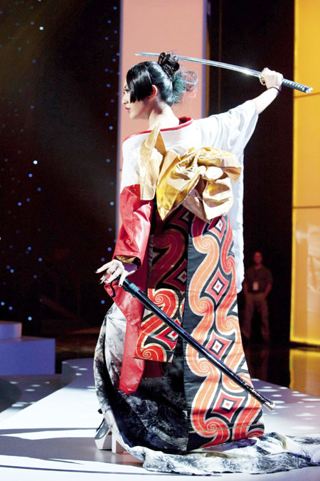 Miss Universe contestants in national costumes