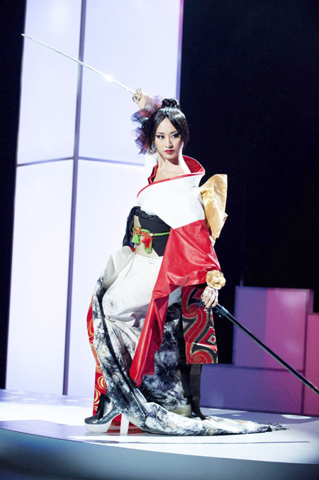 Miss Universe contestants in national costumes