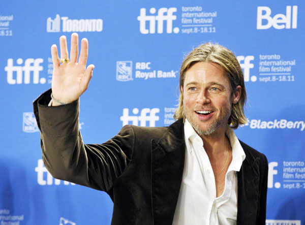 Brad Pitt at presentation for 'Moneyball' in Toronto