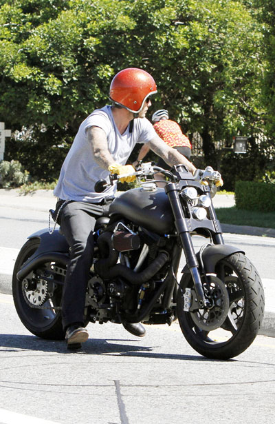 David Beckham gets new motorbike