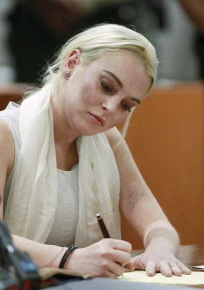 Lindsay Lohan attends hearing in LA