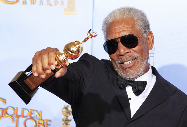 Morgan Freeman attends Golden Globe Awards