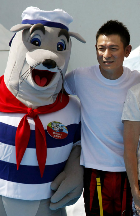 Andy Lau attends the opening of Polar Adventure