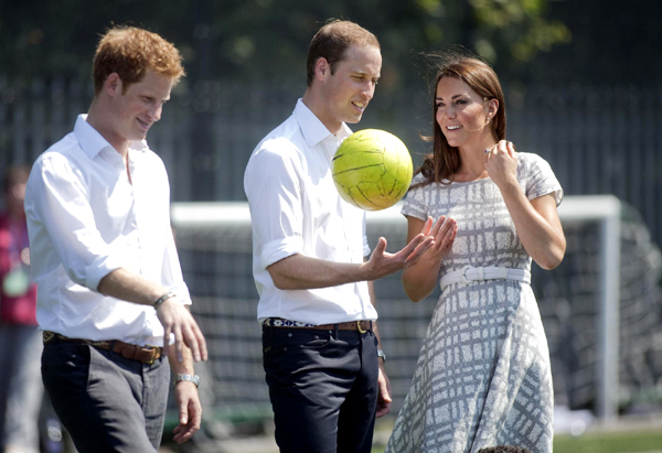 Prince William tries out his football skills