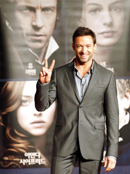 Hugh Jackman promotes 'Les Miserables' in Seoul