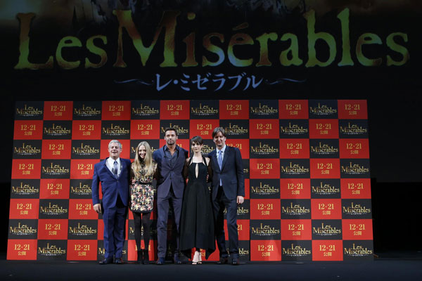 Cast members promote 'Les Miserables' in Tokyo