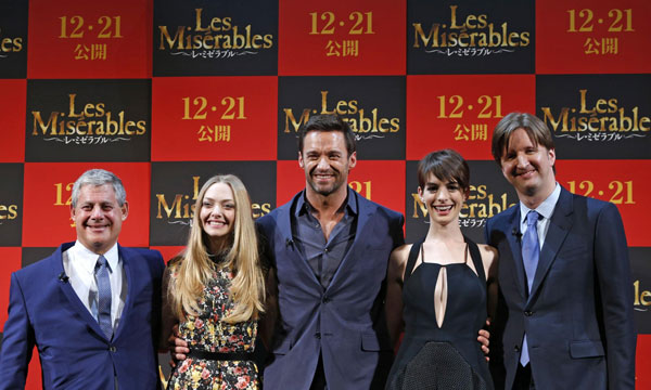 Cast members promote 'Les Miserables' in Tokyo