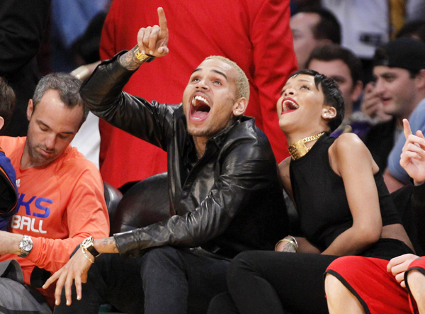 Chris Brown and Rihanna go to NBA game