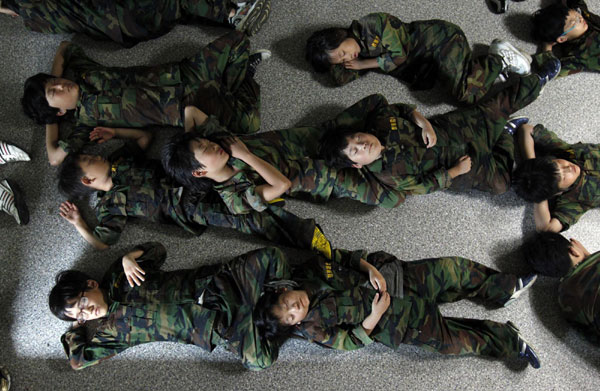 Summer military camp for South Korean kids