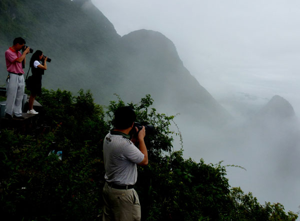 Mountains covered in clouds in Guangxi