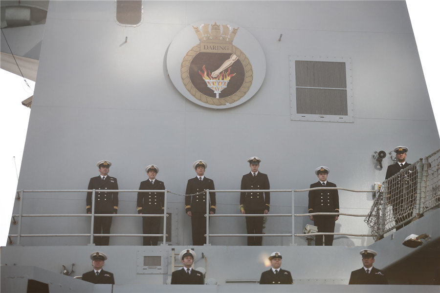 British Navy ship docks in Shanghai