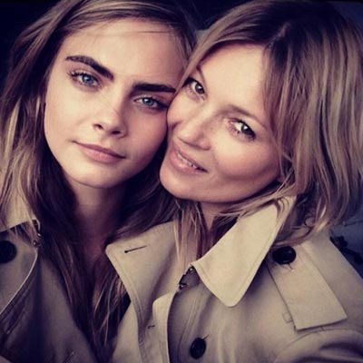 Kate Moss and Cara Delevingne join forces for Burberry