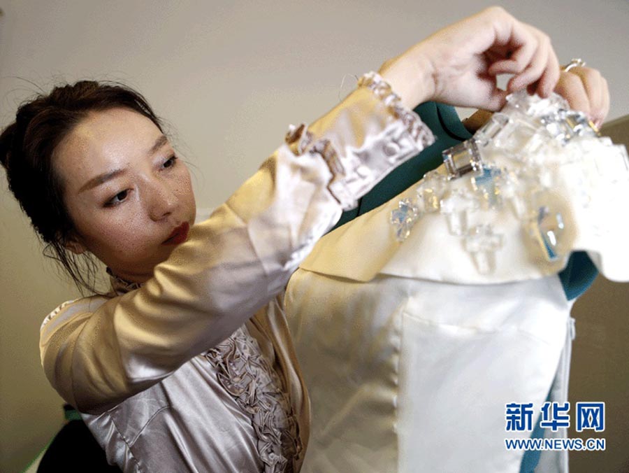 Chinese designer Vivienne Hu at backstage of NYFW