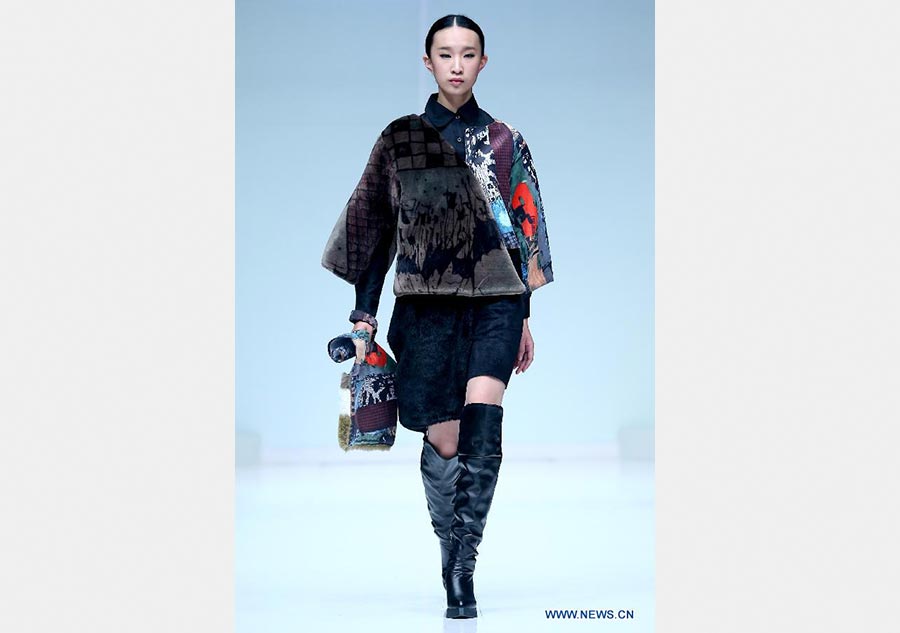 Models present artificial fur at China Fashion Week