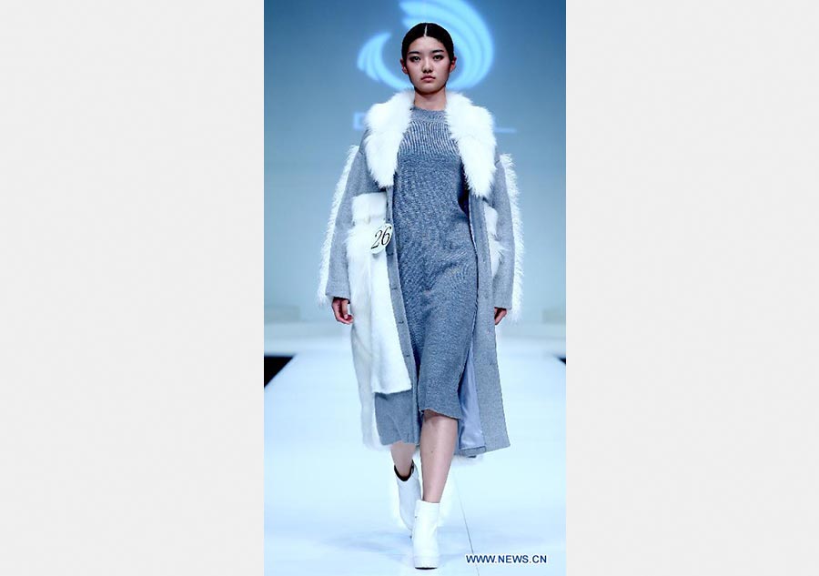 Models present artificial fur at China Fashion Week