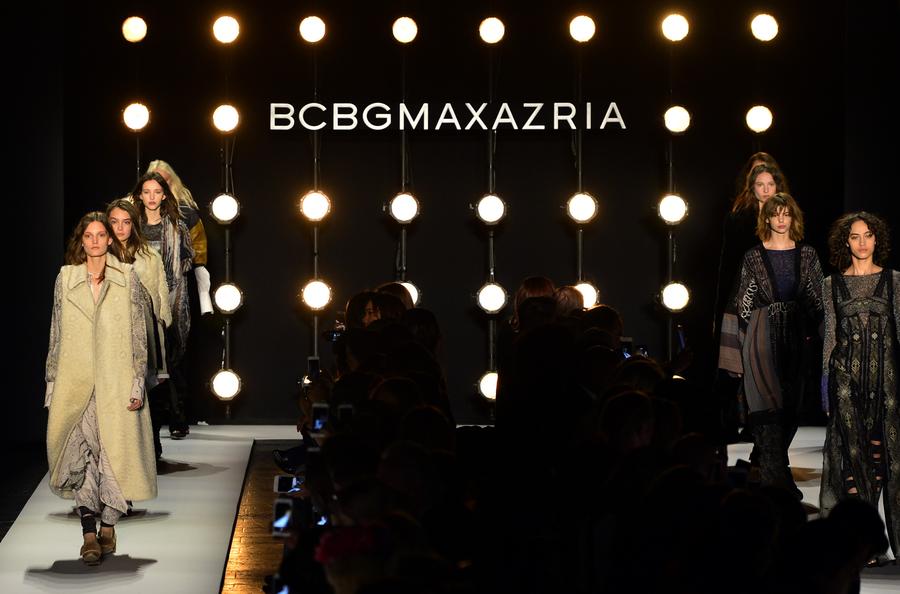 Models present creations of BCBGMAXAZRIA at New York Fashion Week