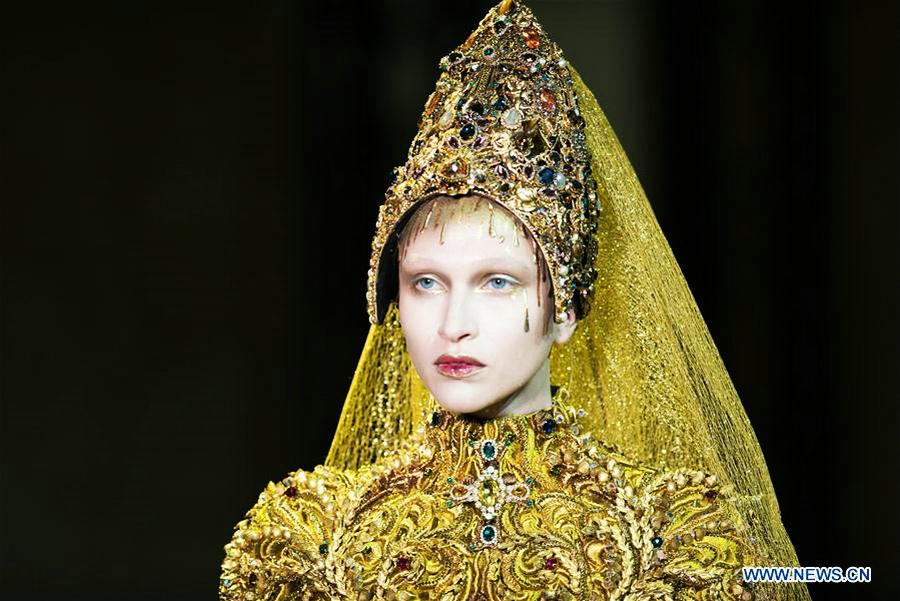 Creations of Guo Pei's Haute Couture presented at Paris Fashion Week