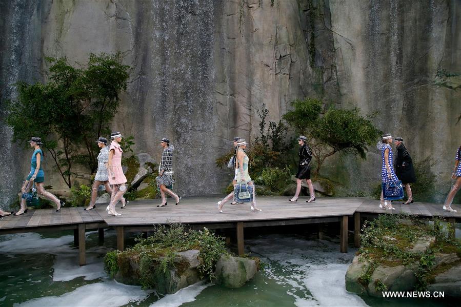 Creations of Chanel staged at Paris fashion week