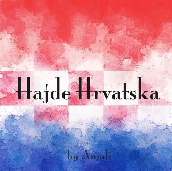 中国大学生才女创作水彩世界杯国旗