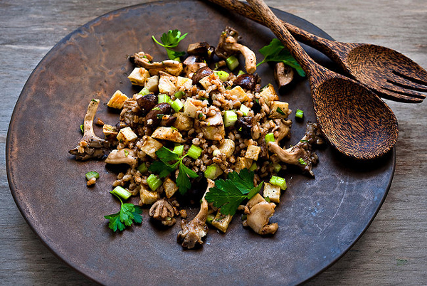 Barley, celery root and mushroom salad with sc
