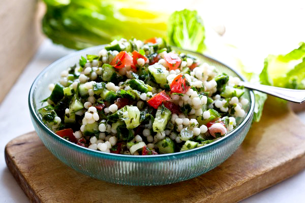 Cucumber and Israeli couscous salad