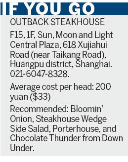 Outback Steakhouse opens in Shanghai