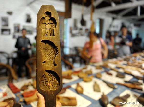 Ancient baking molds of mooncake