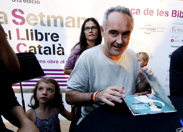Chef Ferran Adria shows up during the Catalan book week