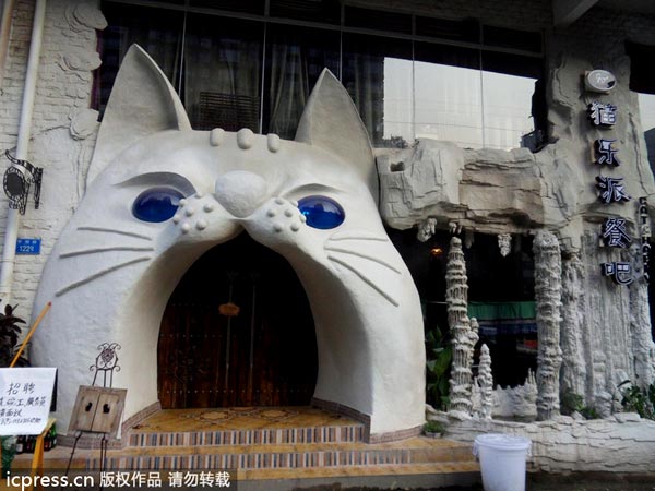 Cat-themed restaurant in Chongqing