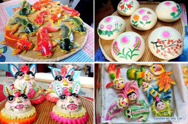 Locals steam colorful buns to greet Spring Festival