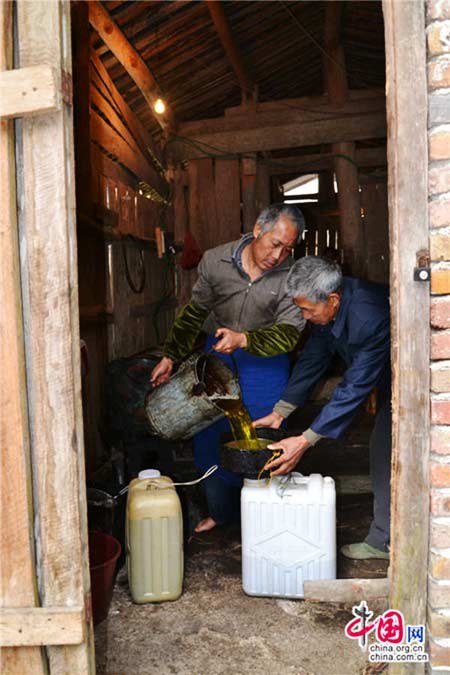 Traditional tea-seed oil mill in SE China