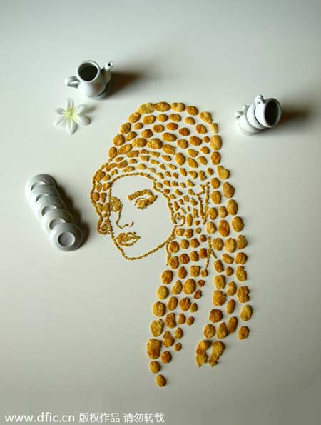 Creative corn flake portraits