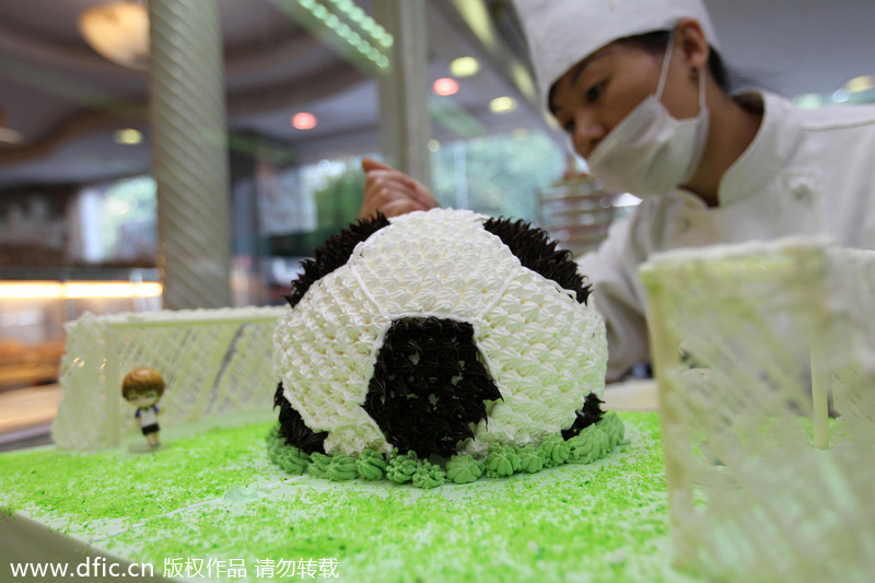 World Cup-themed cakes on sale