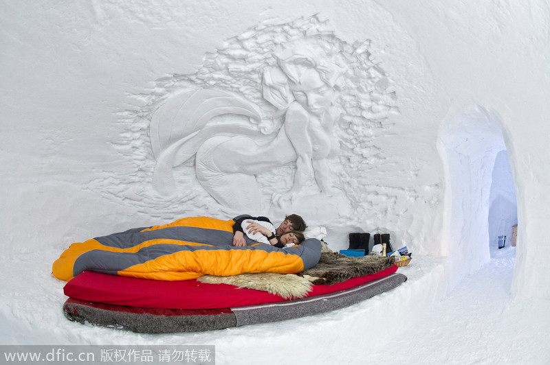 Sleep in a snow hotel
