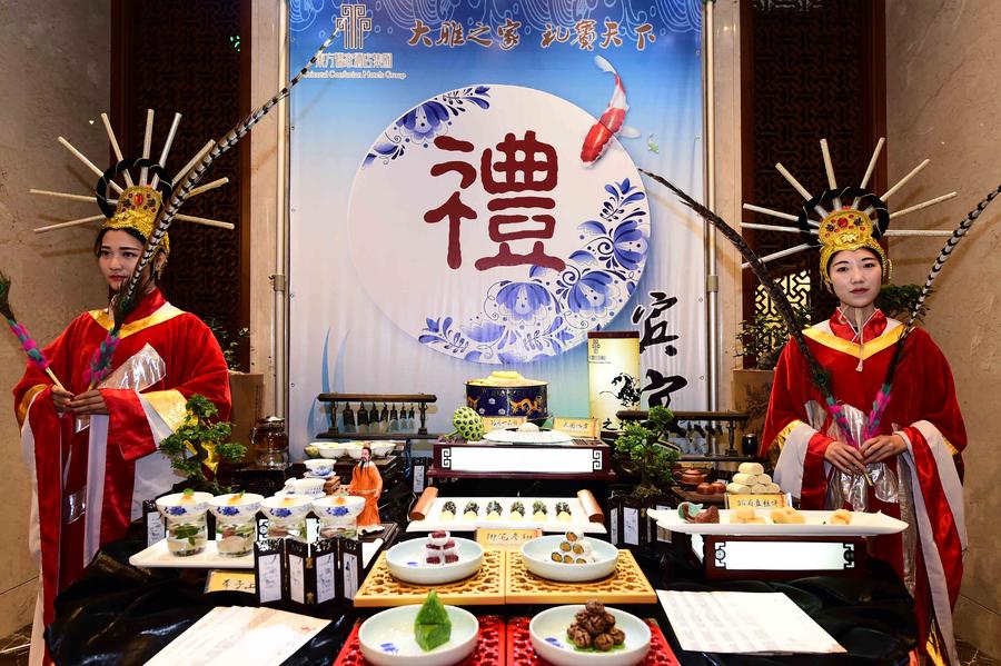 A display of traditional Chinese dishes at the Asian Food Study Conference