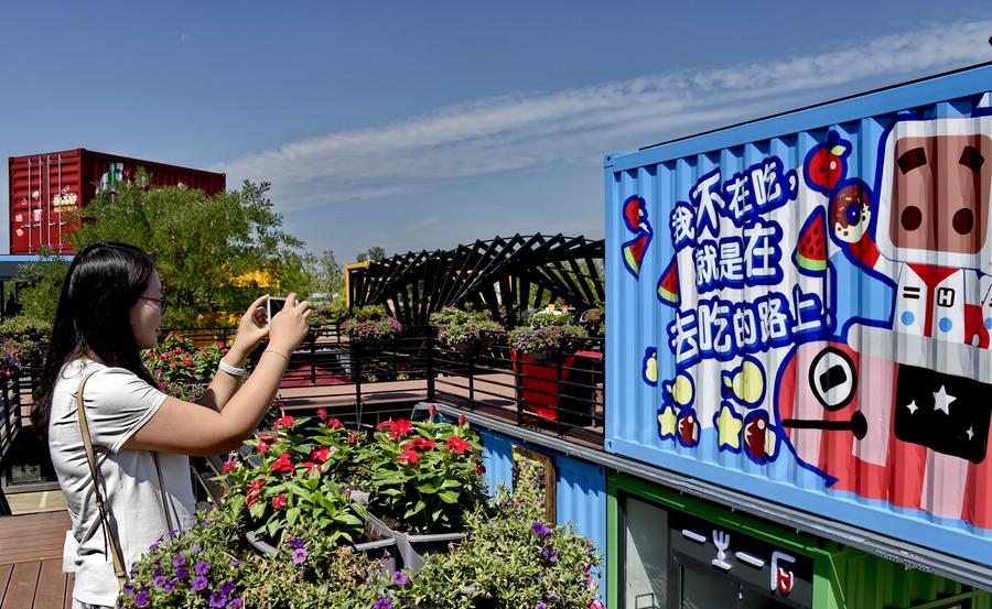 Food festival opens at 'container town' in Beijing