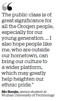 Oroqen elder's classes preserve ethnic language