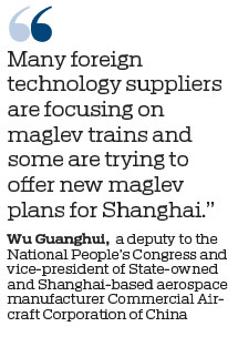 Shanghai urged to step up work on maglev trains