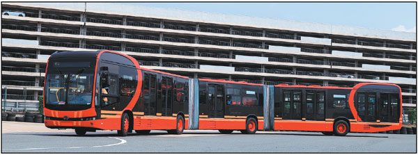 BYD looks ahead with long, pure electric bus