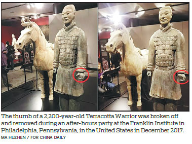 Mistrial declared in US case of Terracotta Warrior's missing thumb