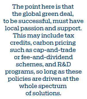 Global green deal requires all hands to be on deck