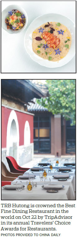 TRB Hutong tops TripAdvisor's fine dining list