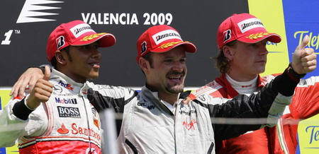 Barrichello claims the European F1 Grand Prix victory