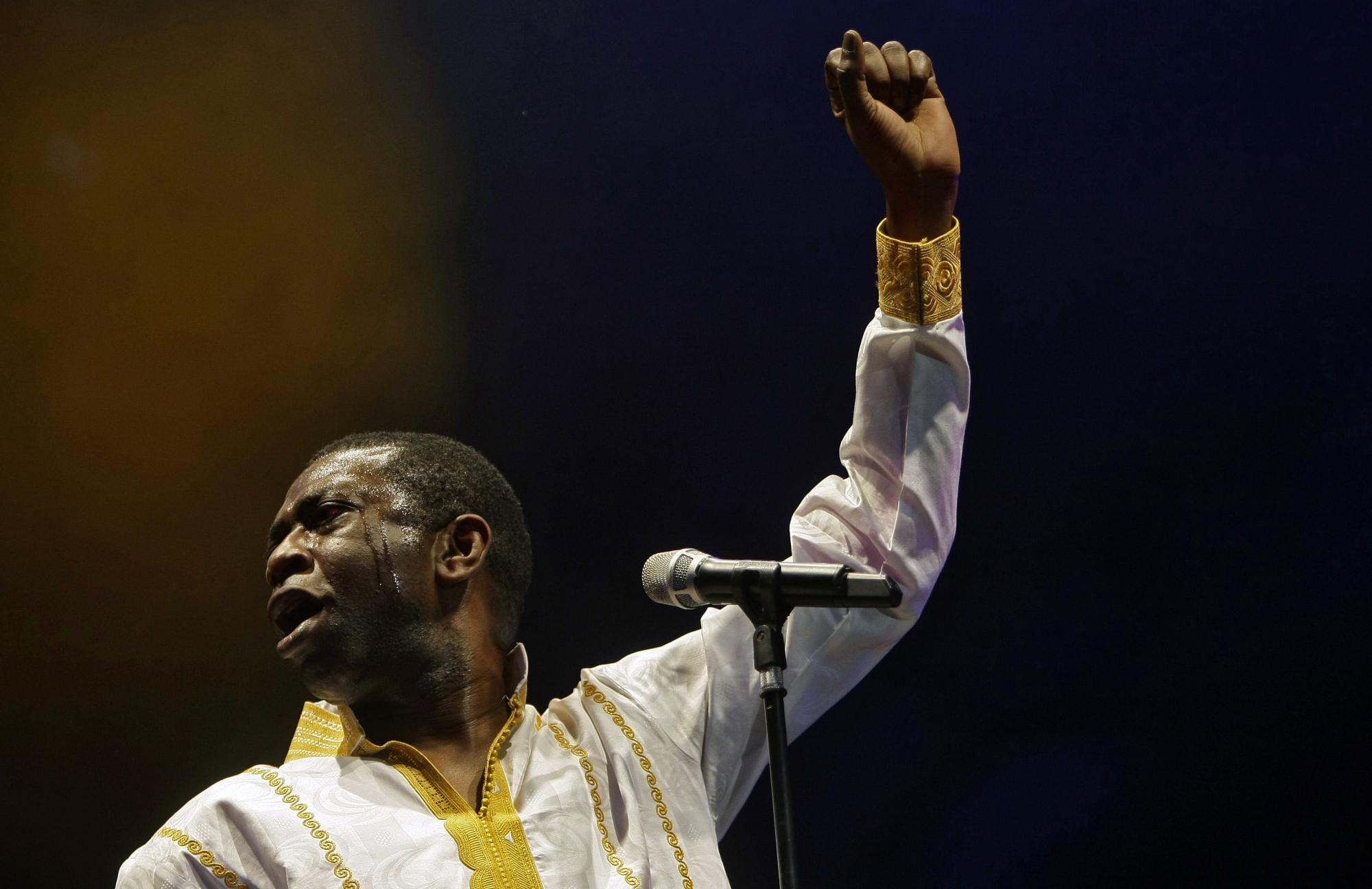 Senegalese singer Youssou N'Dour performs in Madrid