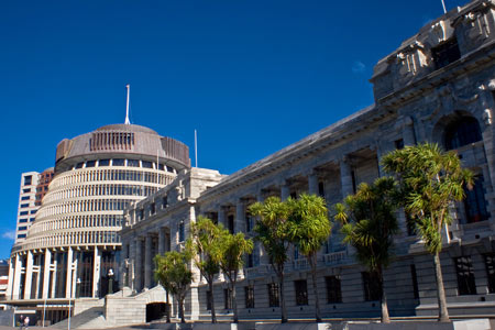 New Zealand's Parliament House and the Beehive